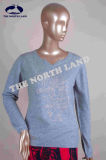 Ladies Cashmere Fashion Neck Pullover with Crystals
