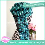 Winter Novelty Patterns Acrylic Wool POM-POM Yarn Knitted Scarf