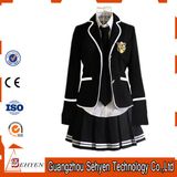 Black British High School Uniforms of Three-Piece (Jacket+Pants/Skirt+Shirt)