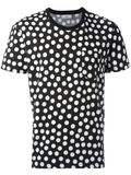 Men's Black T Shirt in White Dots