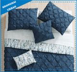 Navy Pintuck 7PCS Microfiber Comforter Bedding Set