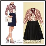 Designer Women Brand Clothes Floral Printed Long Sleeve Party Cocktail Dress