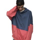 New Arrival 2017 Streetwear Two Color Oversized Ripped Hoodie