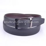 Reversible Buckle 3.3cm Wide Belt Lychee Pattern Casual PU Belt