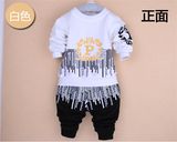 Ks1093 Spring Autumn Baby Boys Sport Suit Set Long Sleeve Letters Children Sets Round Neck Shirt+Pants Kids 2 PCS Clothing Set for Wholesale