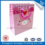 Fancy Pink Color Printed Paper Gift Bag with Matt Lamination