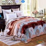 Flower Printing Coral Fleece Bedding Set