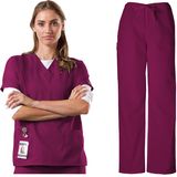 Medical Doctor Nursing Scrubs Full Set Natural Uniforms Unisex for Men Women New