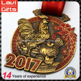 2017 Newest Year of The Rooster Antique Gold Medal
