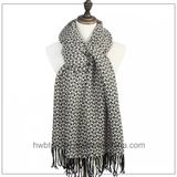 High Quality Woven Acrylic Check Lady Shawl / Scarf (HS04)