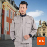 OEM Chinese Collar House Keeping Uniforms, Car Wash Uniforms with Gray and Black