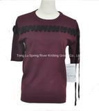 Rayon Polyester Lace-up Knit Ladies Sweater