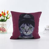 Decorative Faux Linen Transfer Print Cushion Fashion Pillow (LPL-625)