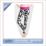 Popular Sublimation Printing Women Patterned Leggings with High Waist