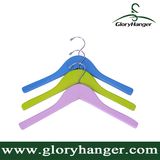 Factory Price Flat Wooden Children Hanger with Bent-End Hook