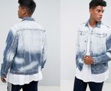 New Look Denim Jacket in Bleach Dye Wash