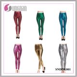 Fashion Serpentine Bright PU Leather Leggings Women Shiny Pants