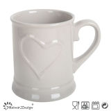 Embossed Casting Ceramic Heart Deisng Mug