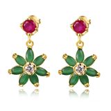 High Quality Gold Plated Garment Accessory Jade AAA Grade Zircon Earring