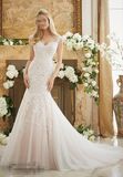 2016 Mermaid Champagne Bridal Wedding Dresses 2888