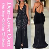 Black Elegant Prom Evening Formal Cocktail Dress Gown