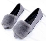 Ladies POM POM Ballet Pumps Womens Suede Flat Shoes