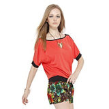Fashion Sexy Cotton/Polyester Panel T-Shirt for Women (W066)