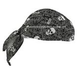 OEM Produce Customized Logo Printed Cotton Promotional Skull Doo Rag Biker Sports Bandana Head Wrap Head Scarf