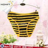 MID Waist Cotton Wide Strip Soft Briefs Ladies Sexy Striped Panties