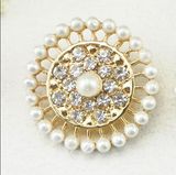 Fashion Pearl Rhinestone Flower Shape Buttons for Garment