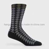 Odd Houndstooth Colored Knitting Men Sock