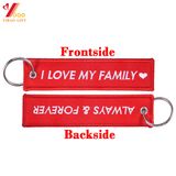 Remove Before Flight Key Chain Luggage Tag Pull Woven Embroidery Keychain (YB-e-028)