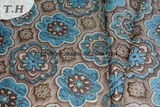 Asia Blue Chenille Pattern Jacquard Fabric (FTH31952)