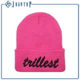 Mens Fashion Embroidery Knitted Folded Beanie Hat