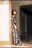 Russia Style Long Sleeve Evening Gowns Dress Gorgeous Long Dress for Ladies