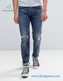 Blue Worn 100% Cotton Denim Men Jeans (e. p. 4330)