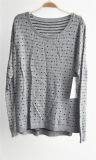 Women Round Neck Patterned Pullover Knitted Sweater