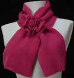 Lady Fashion Acrylic Knitted Flower Scarf (YKY4138)