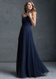 Strapless Pleated Chiffon A-Line Long Bridesmaid Dresses (BD3045)