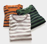 Customized Men Basic Cotton Striped Pullover Sweatshirts
