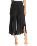 Hot Sale Women Black Chiffon Pleated Wide-Leg Pants