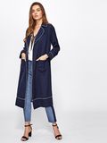 New Fashion Dongduan Clothing Factory Contrast Tipping Detail Wrap Coats Wholesale