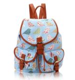 Birds and Flowers Print Retro Style Rucksack Backpack Sh-16042914