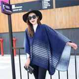 Lady Fashion Houndstooth Pattern Winter Acrylic Knitted Big Shawl (YKY4513)