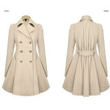 Fashion Womens Warm Double Breasted Long Parka Coat Trench Outwear
