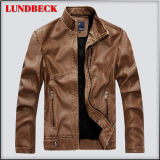 Fashion Men's Winter PU Jacket with Good Quality