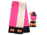 100%Lambswool Colorblock Scarf &Magic Glove