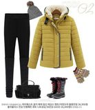 Fashion Lady Slim Down Jacket Down Coat Filled Winter Coat