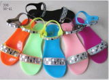 PVC Colorful Flip Flops Jelly Slippers Comfortable and Durable (24CD1402)