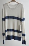 Ladies 100%Cotton Knit Pullover Sweater